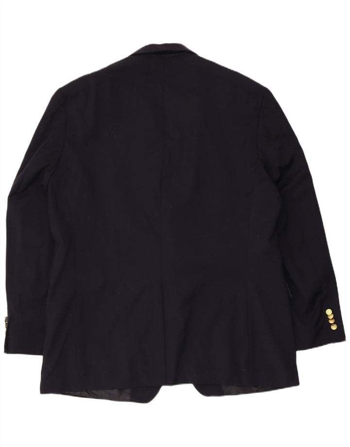 Chaps Chaqueta tipo blazer con 2 botones para hombre, talla 38, lana azul marino mediana