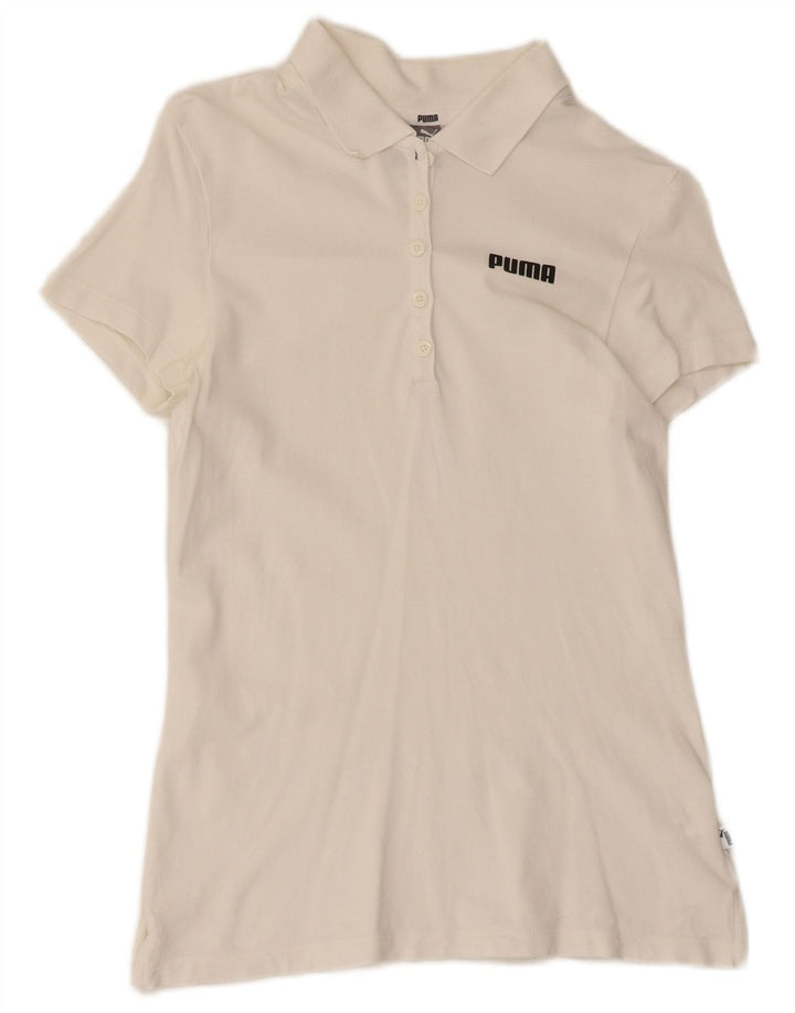 Puma Polo para mujer UK 10 Small White Cotton