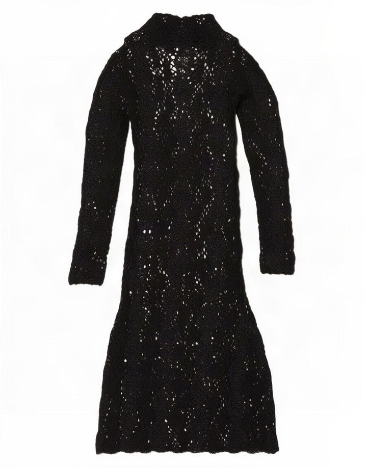 Zara - Jersey de crochet para mujer, talla 40, talla mediana, viscosa negra