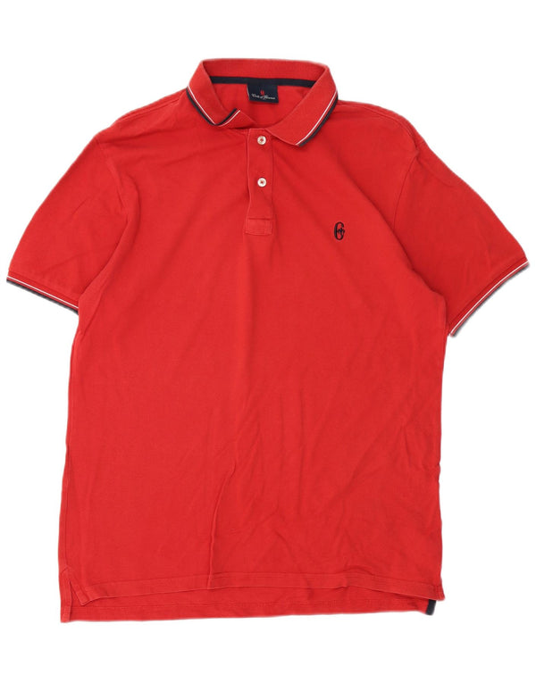 Conte of Florence Polo para hombre grande de algodón rojo