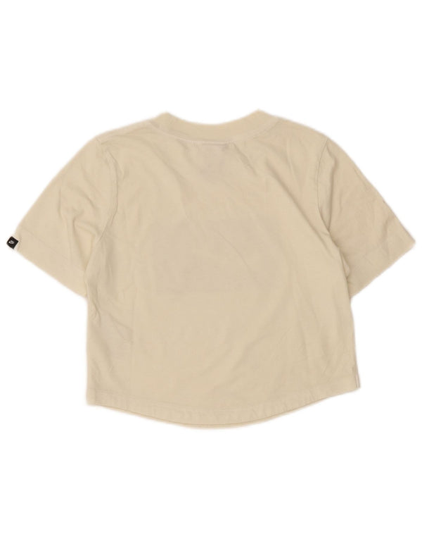 Nike Camiseta corta gráfica para mujer UK 6 XS Off White Cotton