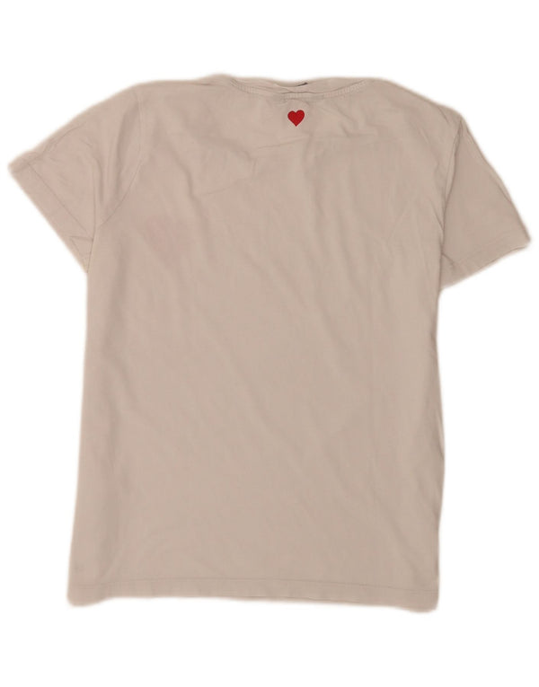 Tommy Hilfiger Camiseta gráfica para mujer Top UK 8 Small White Cotton