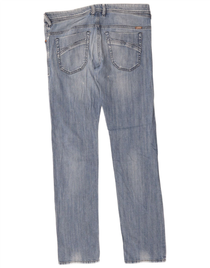 Diesel Hombre Iakop Regular Slim Tapered Jeans W34 L34 Algodón Azul