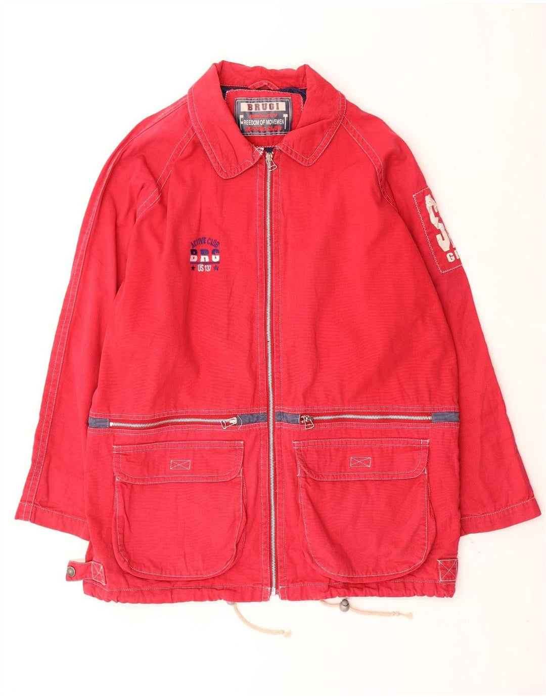 Brugi Chaqueta utilitaria gráfica para hombre IT 52 XL Algodón rojo