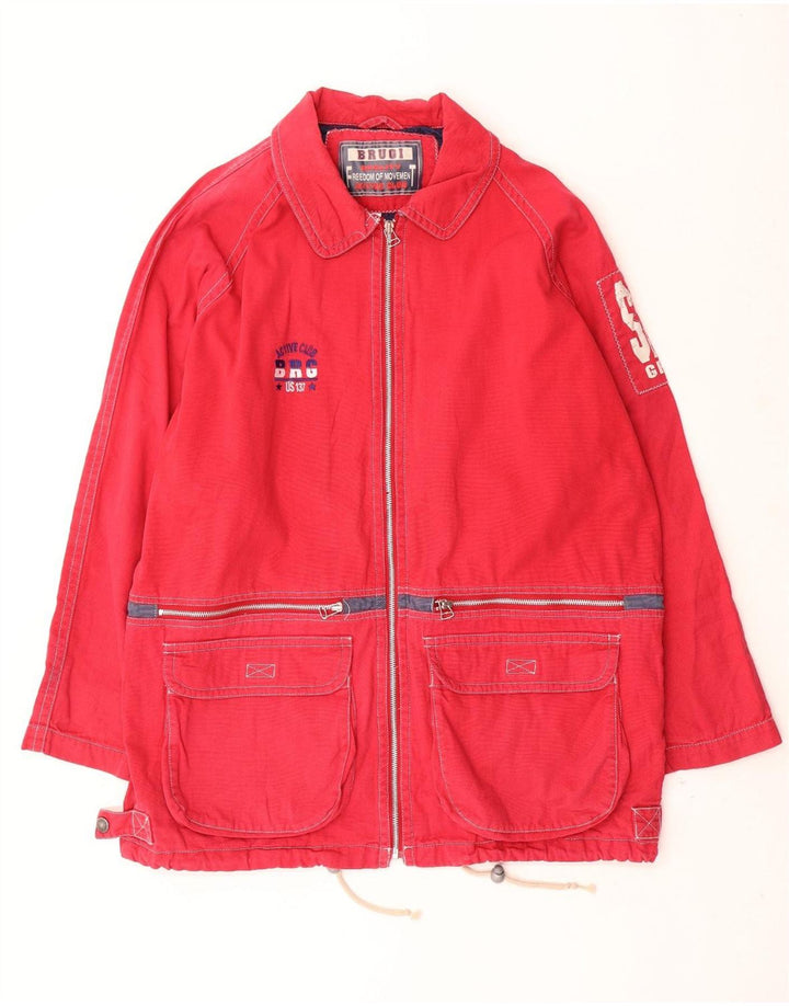 Brugi Chaqueta utilitaria gráfica para hombre IT 52 XL Algodón rojo
