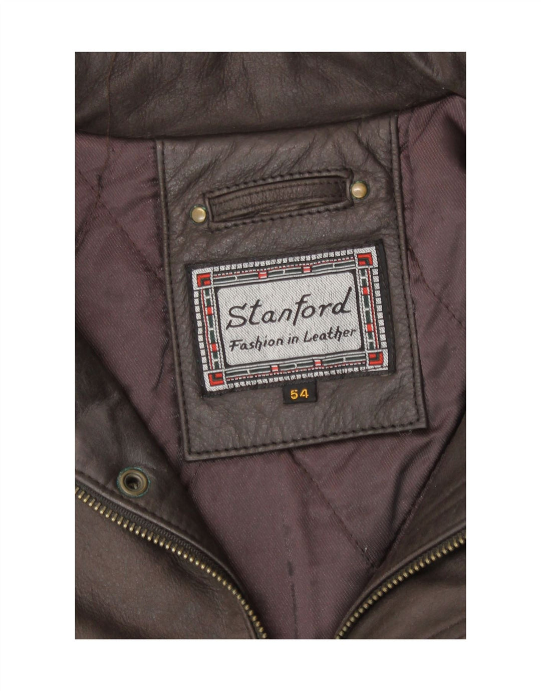 Stanford Chaqueta de cuero para hombre EU 54 2XL Cuero marrón