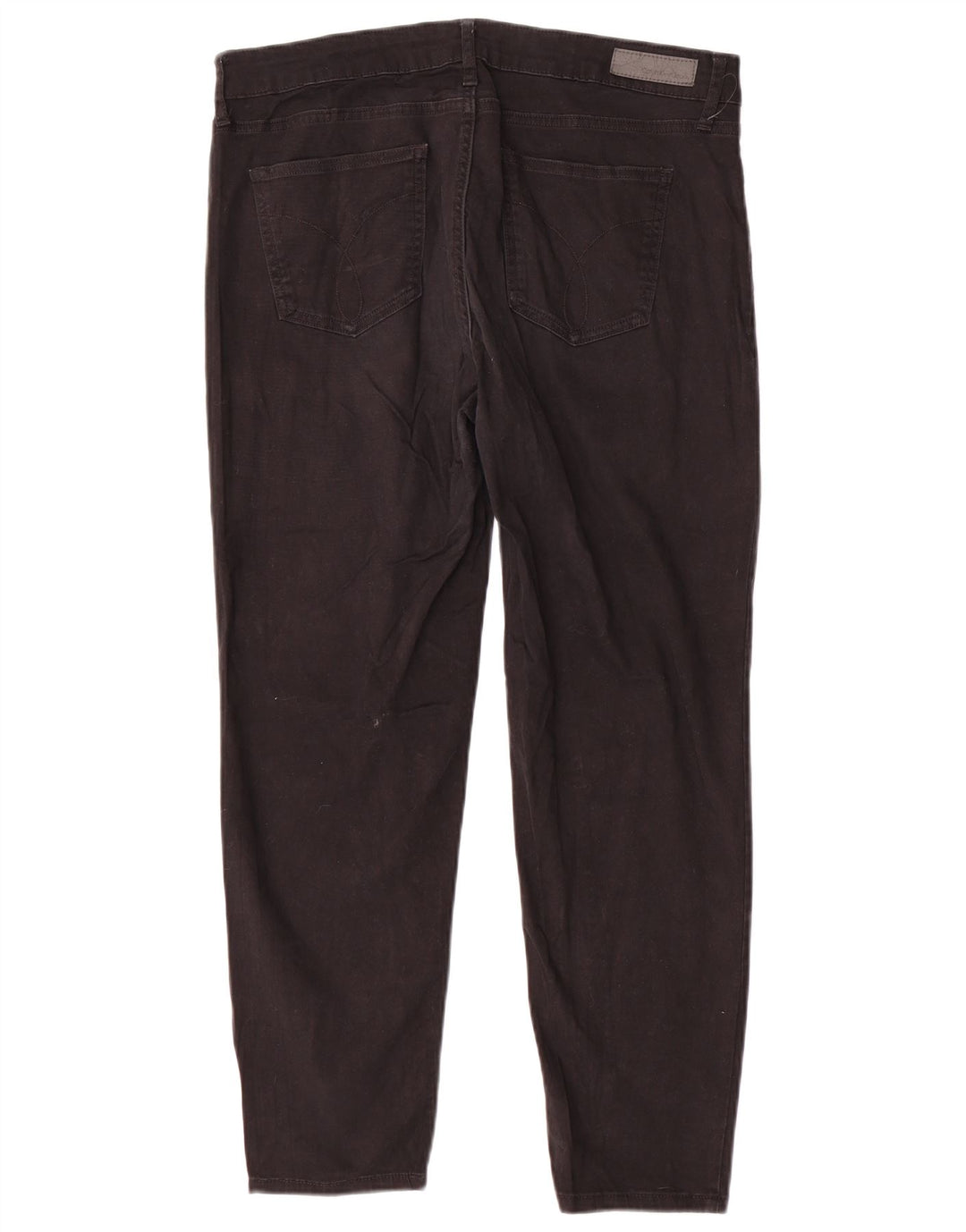 CALVIN KLEIN Pantalones casuales ajustados para mujer US 14 XL W34 L26 Algodón negro