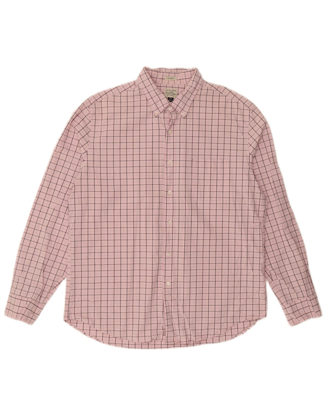 J. Crew Camisa de corte clásico para hombre XL Algodón a cuadros rosa