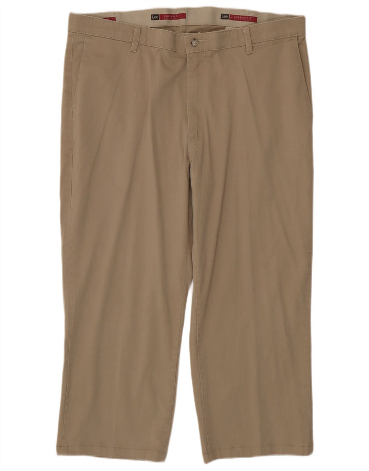 LEE Pantalones capri rectos de ajuste personalizado para hombre W40 L24 Algodón beige