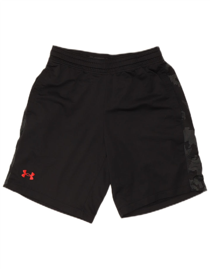 Under Armour Pantalones cortos deportivos para hombre Pequeño poliéster de camuflaje negro
