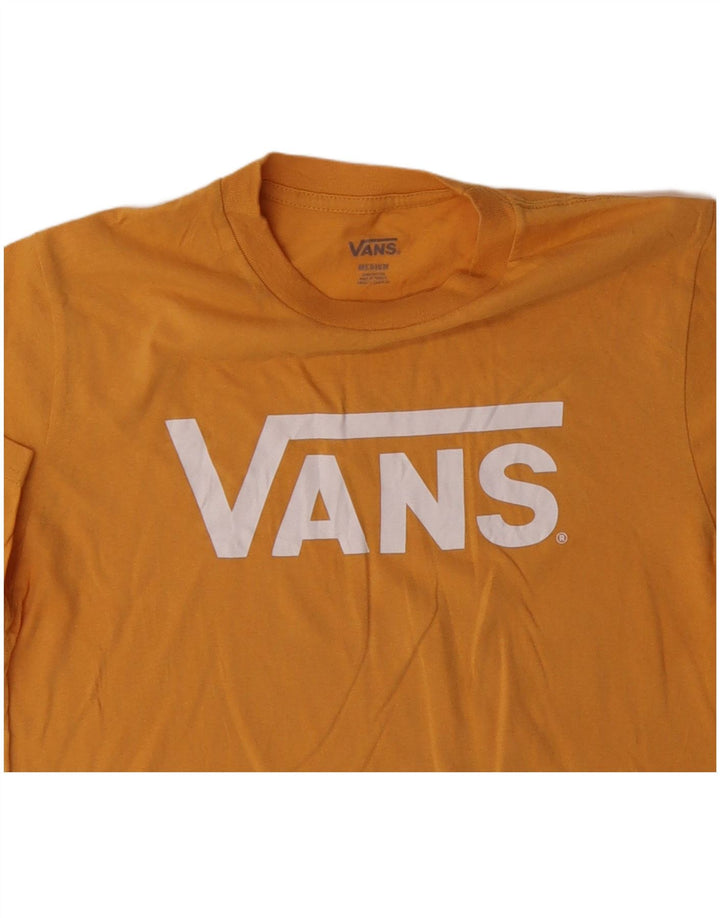 VANS Camiseta gráfica para mujer Top UK 10 Small Yellow Cotton
