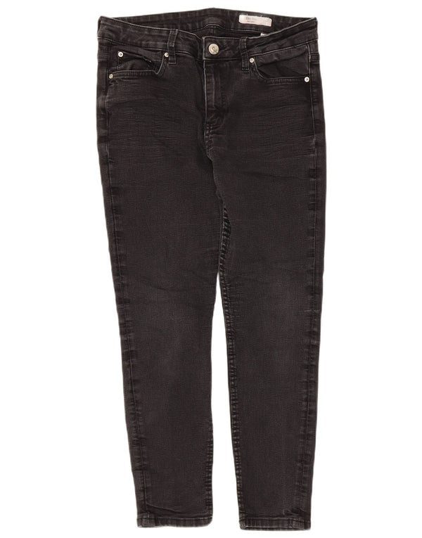 Marks & Spencer Jeans Ajustados The Ivy Crop para Mujer UK 14 Large W32 L24 Negro