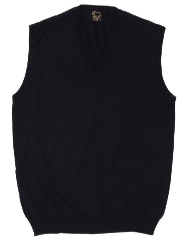 MAPIER Chaleco para Hombre Camiseta sin Mangas Mediana Lana Azul Marino