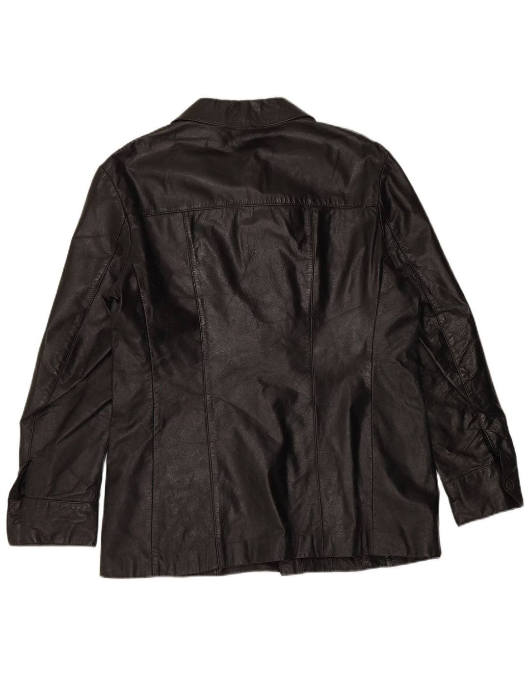 VINTAGE Chaqueta de cuero para hombre Reino Unido 38 Mediano Negro
