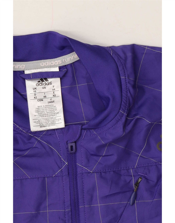 Adidas - Chaqueta de chándal para mujer, talla 40, talla grande, color morado, poliéster