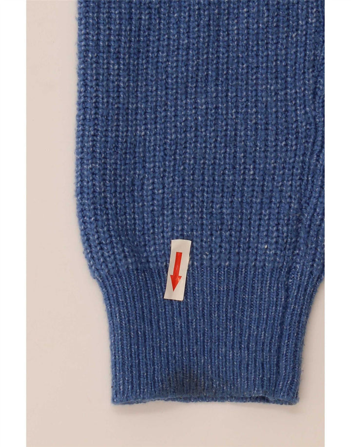 Marks & Spencer - Jersey de cuello redondo para hombre, talla grande, poliamida moteada en azul