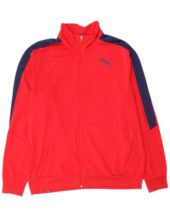 Puma Hombre Chándal Top Jacket XL Rojo Colorblock Poliéster