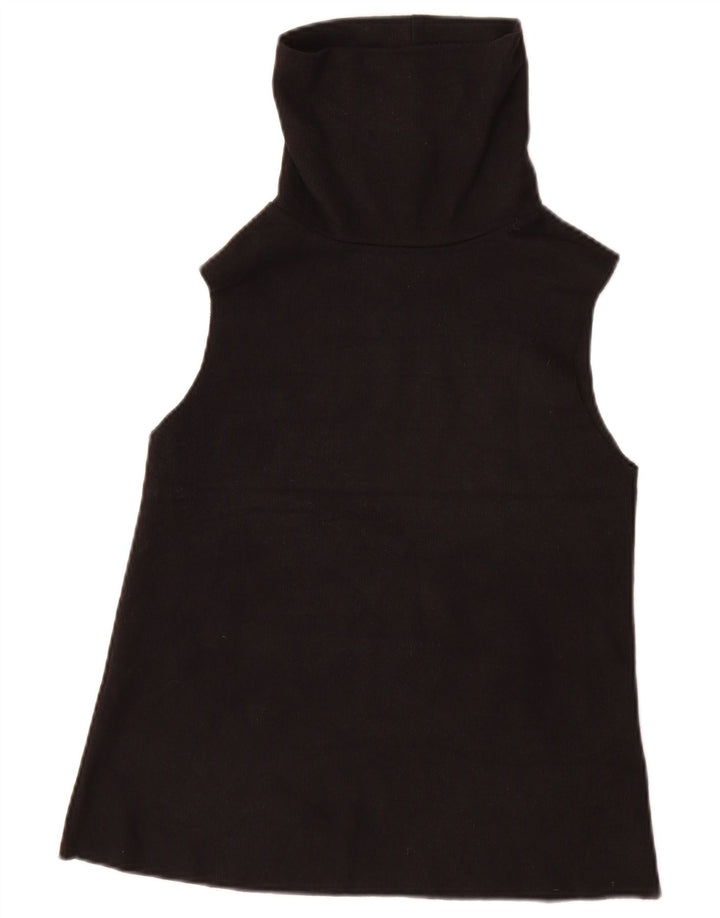 Zara Mujer Chaleco Top Reino Unido 8 Pequeño Algodón Negro