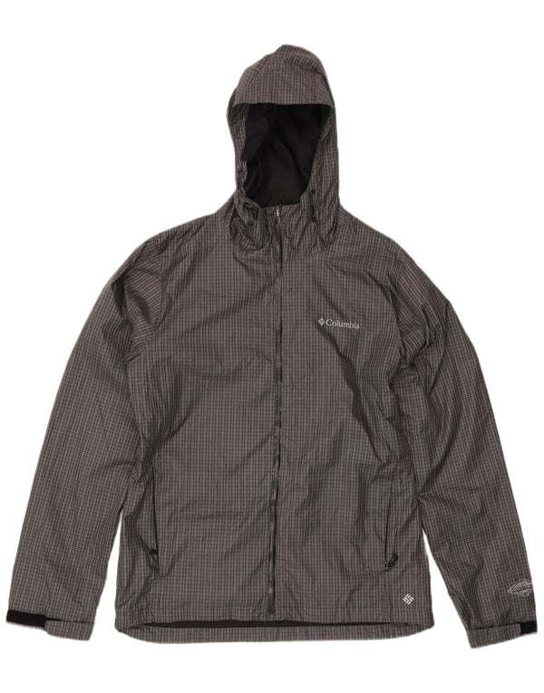 Columbia Chaqueta cortavientos con capucha Omni-Tech para hombre UK 38 Medium Grey Gingham
