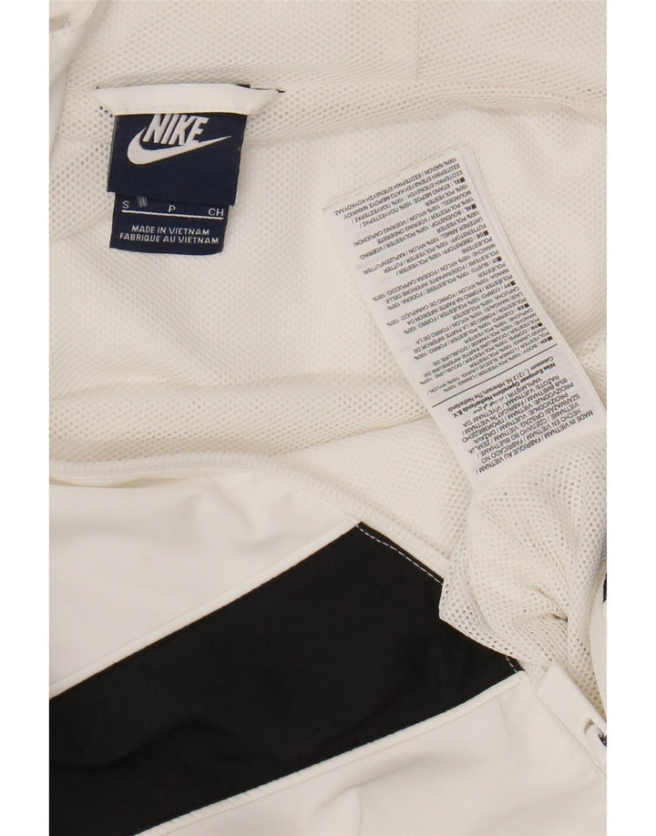 Nike Chaqueta bomber con capucha para hombre UK 36 Small Blanco Colorblock Poliéster