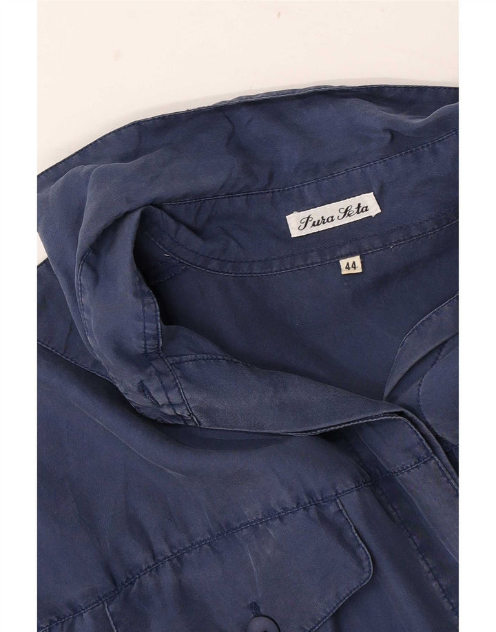 Mono corto vintage para mujer IT 44 Seda azul marino medio