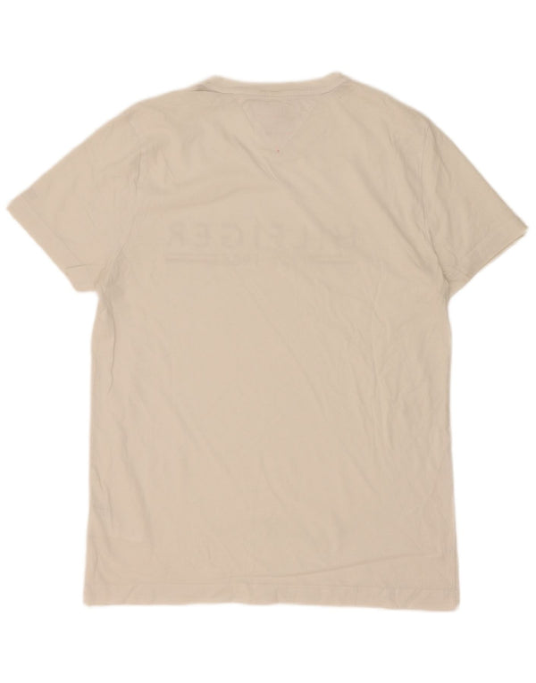 Tommy Hilfiger Camiseta gráfica para hombre Top Medium White Cotton