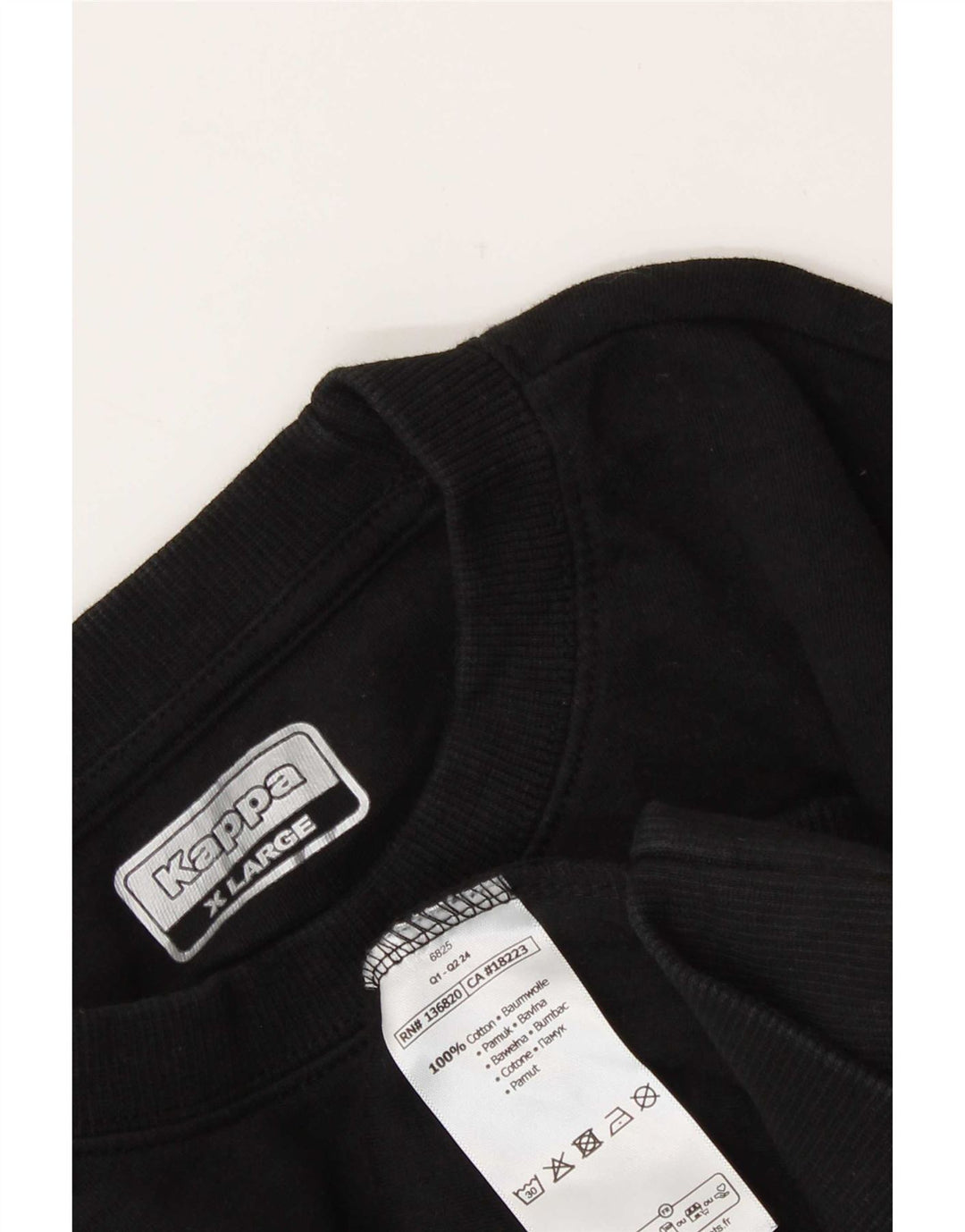 Kappa Hombre Graphic Sudadera Jumper XL Negro Algodón