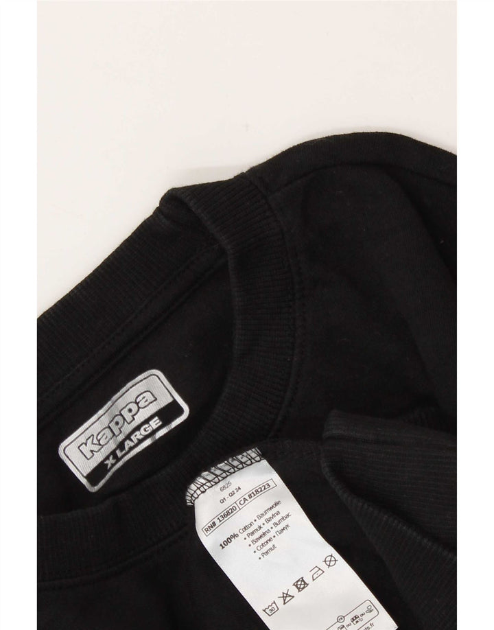 Kappa Hombre Graphic Sudadera Jumper XL Negro Algodón