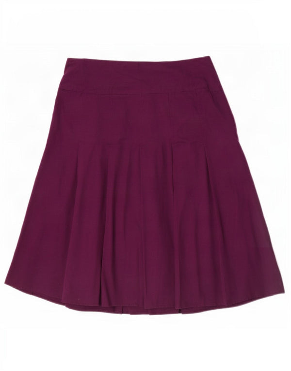 Laura Ashley Falda acampanada para mujer UK 10 Small W27 Algodón morado