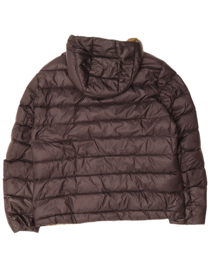 Blauer Chaqueta acolchada con capucha para hombre UK 44 2XL Poliamida negra