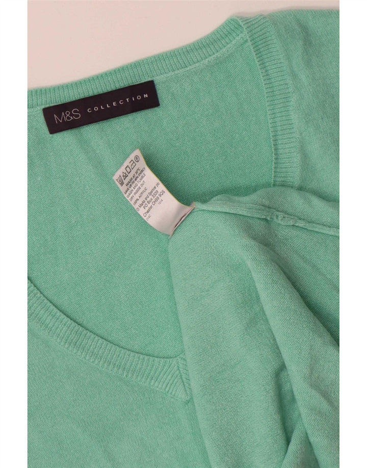 Marks & Spencer Suéter tipo jersey de gran tamaño con cuello en V para mujer UK 10 Small Green