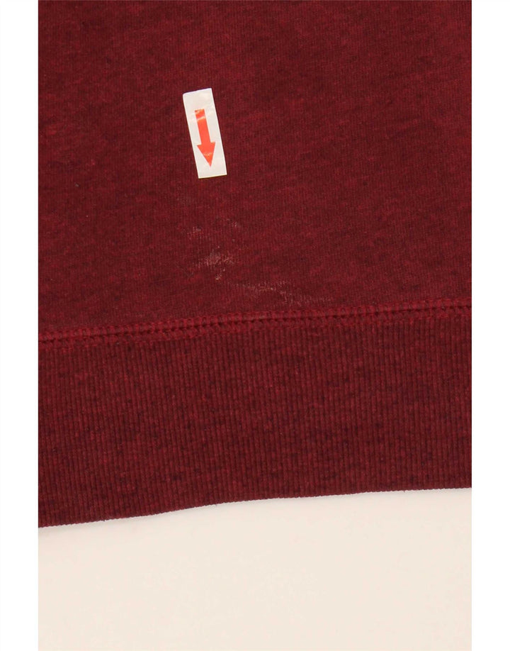 Vans Hombre Sudadera con capucha y cremallera gráfica de algodón burdeos medio