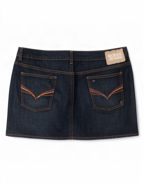 Guess Mujer Mini Falda Vaquera W32 Grande Algodón Azul Marino