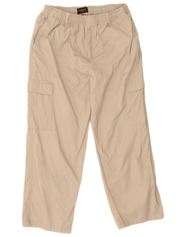 Farah Hombre Pantalones Cargo Rectos XL W34 L27 Algodón Beige