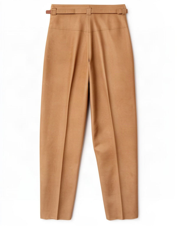 Vintage mujer pantalones de cintura alta EU 36 Pequeño W26 L36 Beige Animal Print