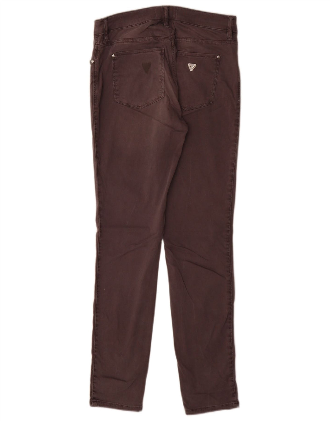 GUESS Pantalones informales ajustados para mujer W28 L30 Algodón gris