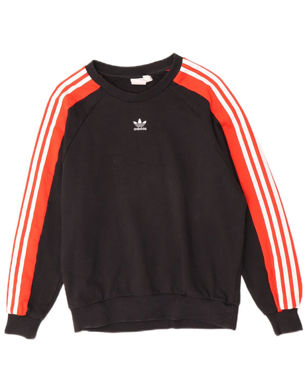 Adidas Mujer Graphic Sudadera Jumper UK 10 Small Black Colourblock