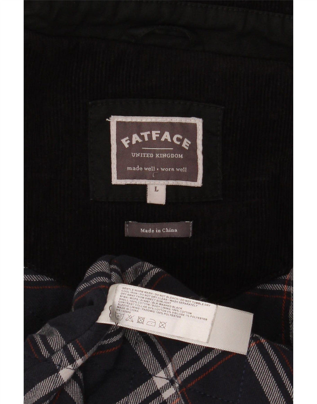 Chaqueta de algodón encerado para hombre Fat Face UK 40 Large Negro