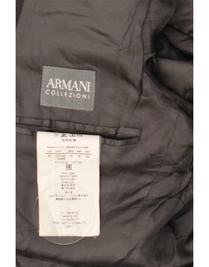 Armani Collezioni Chaqueta tipo blazer de 2 botones para hombre IT 50 Lana gris grande