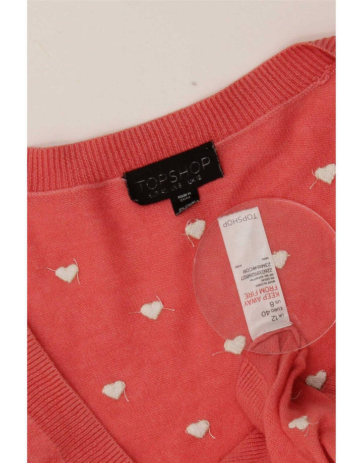 Topshop Suéter Cárdigan con Estampado Abstracto para Mujer UK 40 Mediano Rosa Corazón