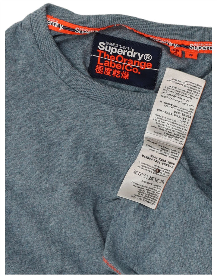 SUPERDRY Hombre Camiseta Top Small Azul Algodón