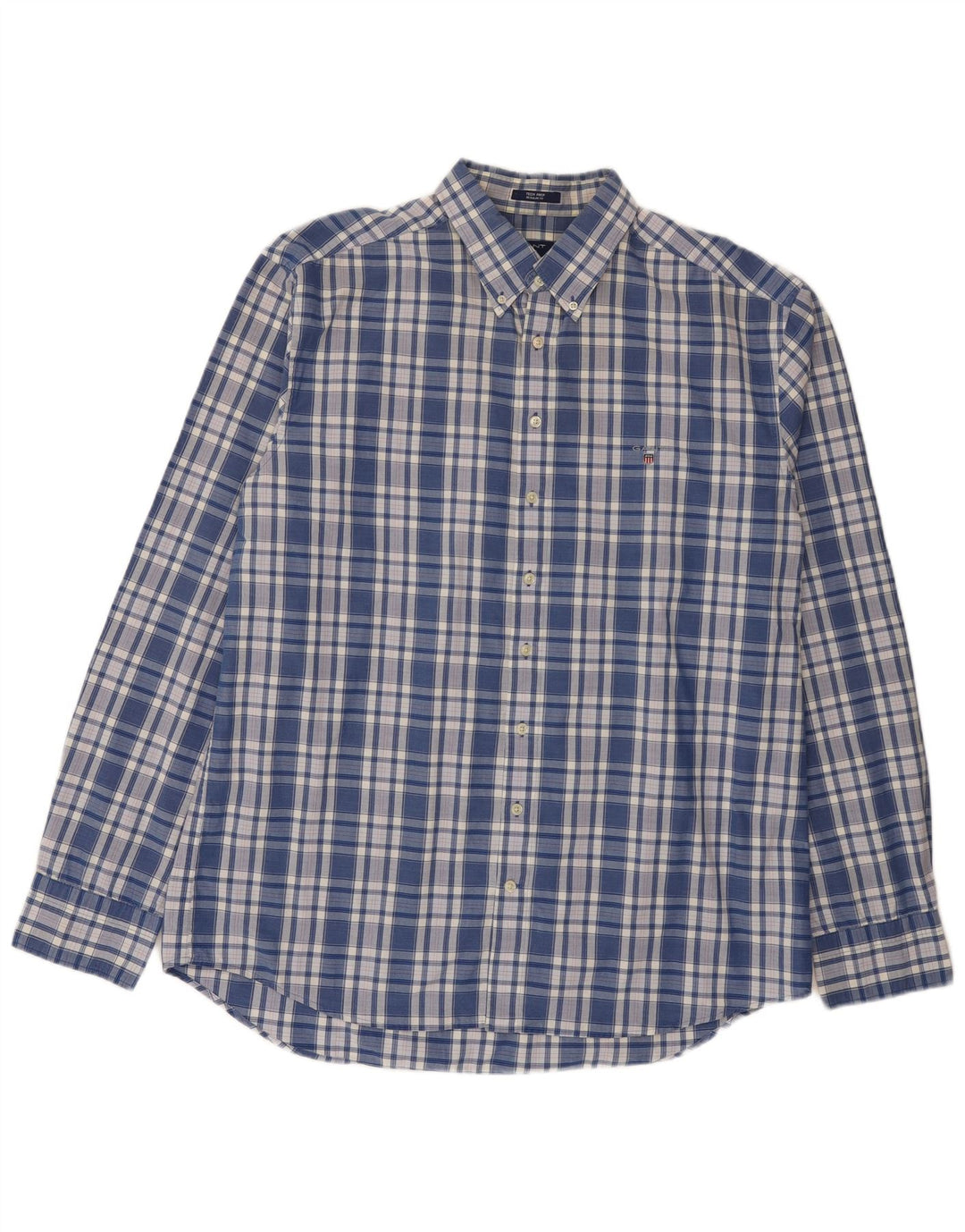 Camisa Gant Hombre Talla 45/46 18 2XL Algodón A Cuadros Azul