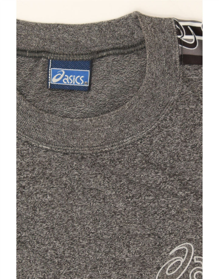 ASICS Boys Graphic T-Shirt Top 15-16 Years Grey Vintage Asics and Second-Hand Asics from Messina Hembry 