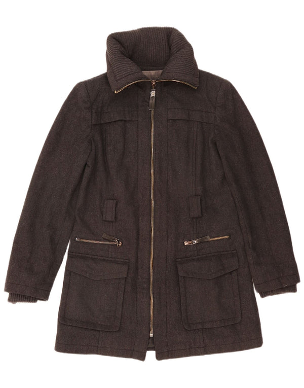 ZARA Womens Overcoat UK 14 Large Grey Wool