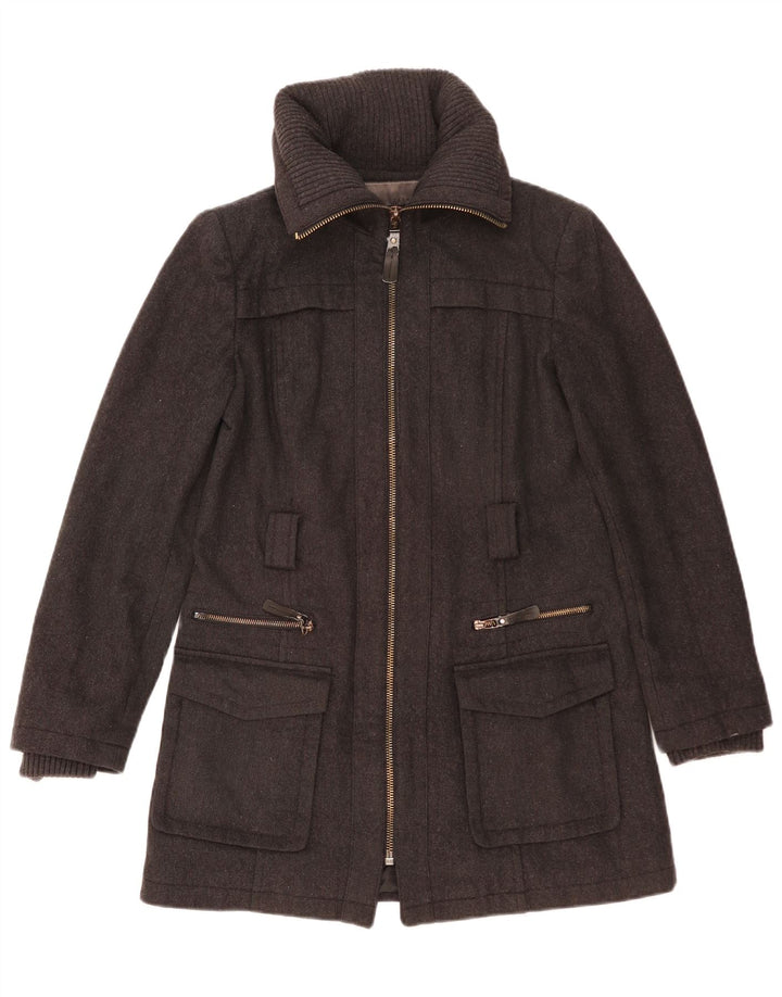 Abrigo ZARA Mujer UK 40 Grande Lana Gris