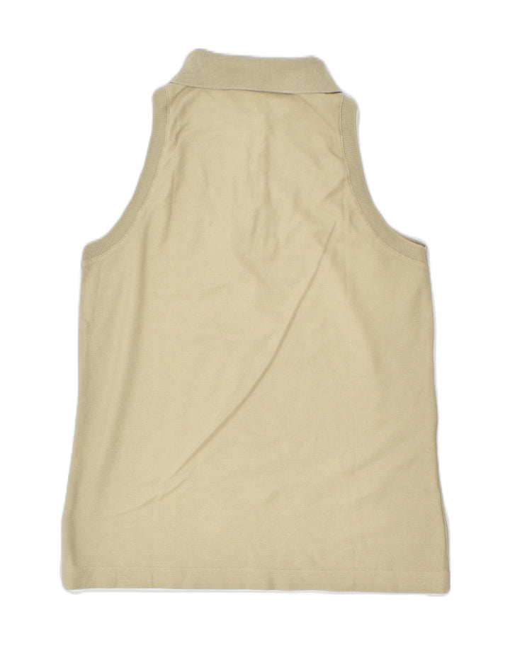 FILA Womens Sleeveless Polo Shirt IT 42 Medium Brown Cotton | Vintage Fila | Thrift | Second-Hand Fila | Used Clothing | Messina Hembry 