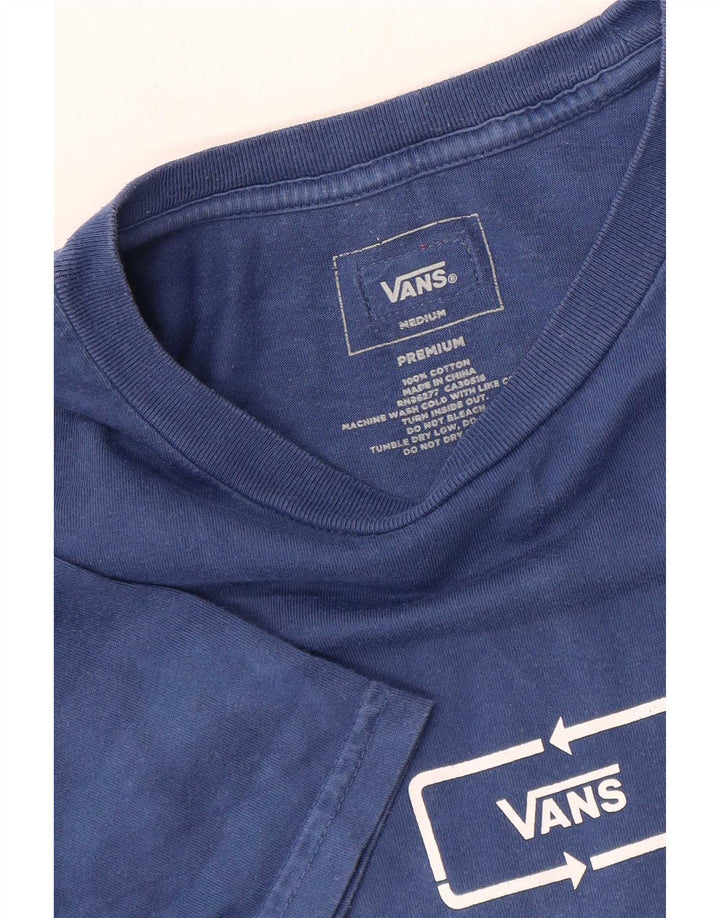 Vans Hombre Camiseta Top Azul Medio Colorblock Algodón