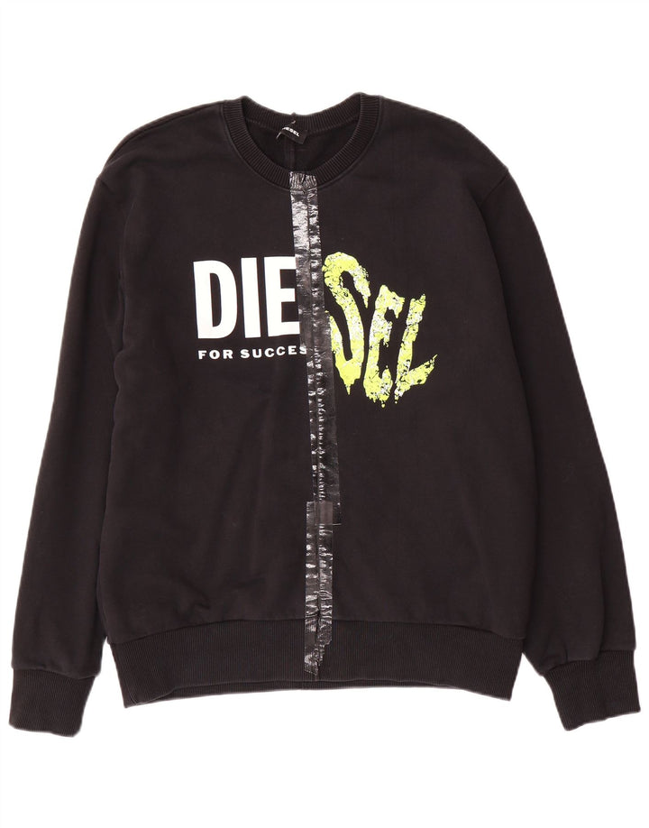 Diesel Sudadera con gráfico para niño, jersey, 15-16 años, algodón negro