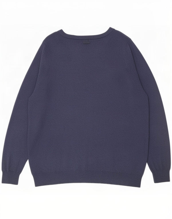 Marks & Spencer Suéter gráfico con cuello barco para mujer UK 20 2XL Azul marino