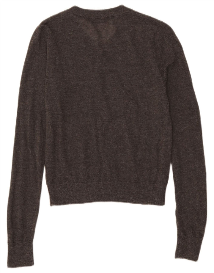 Zara Mujer Crop V-Cuello Jersey Jersey UK 10 Small Gris